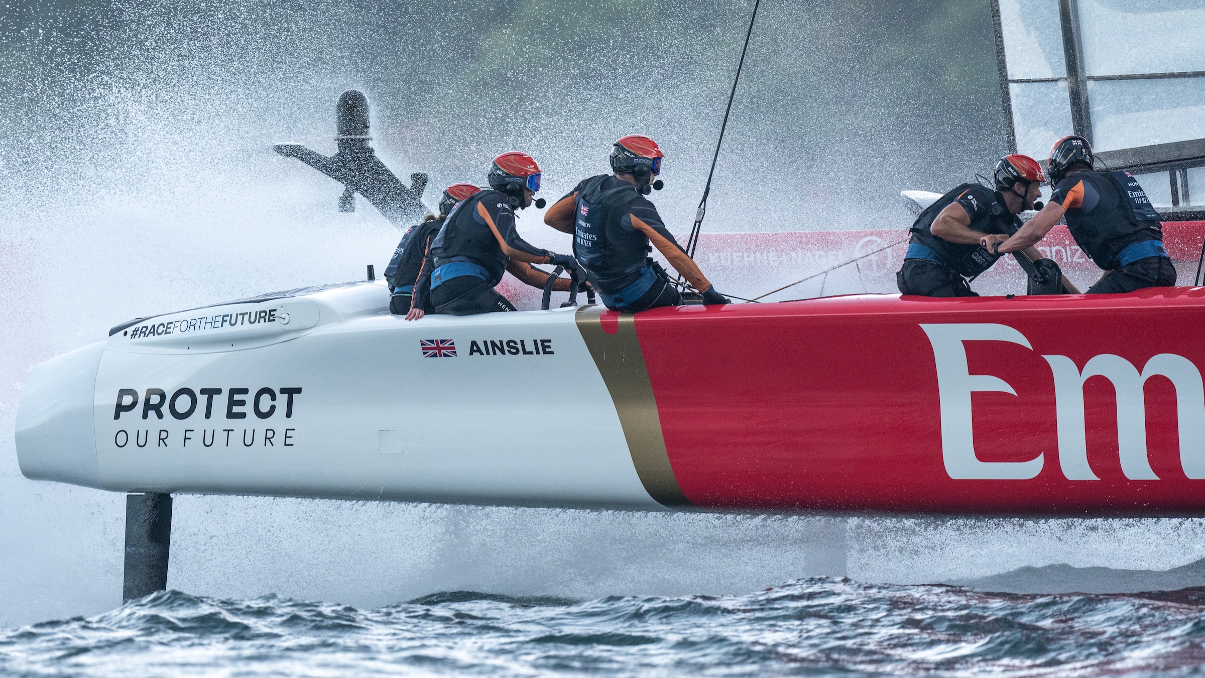 Season 3 // Australia Sail Grand Prix // Close up of GBR on day one