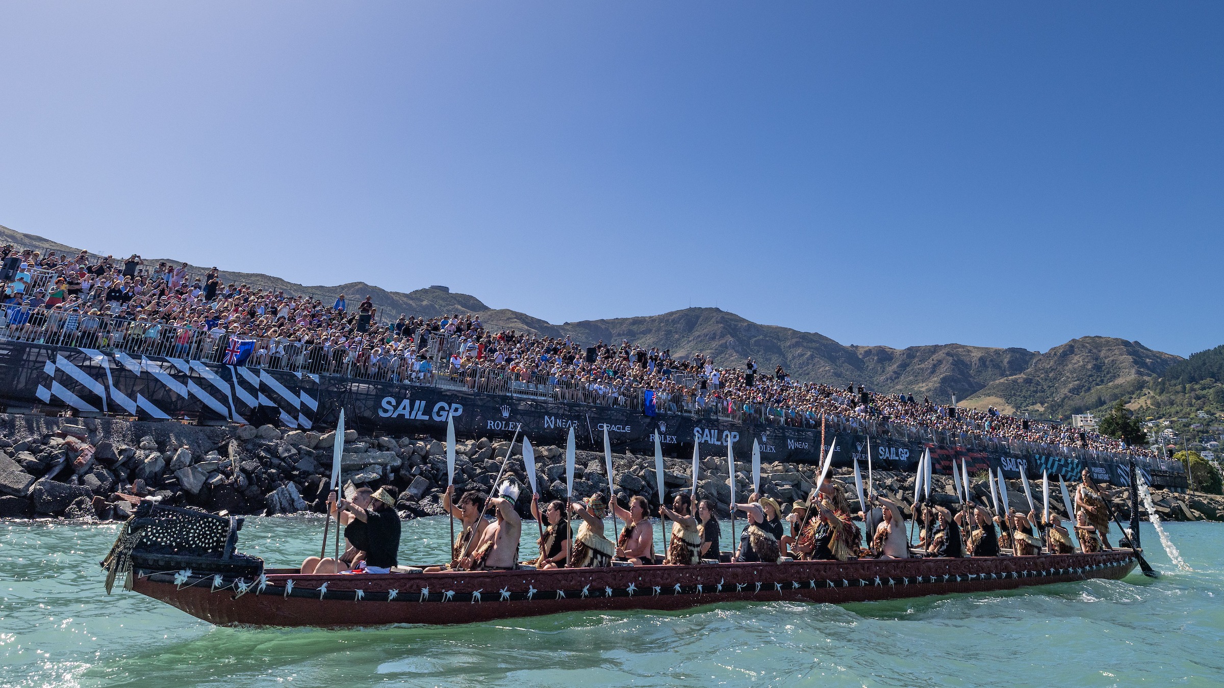 Season 3 // New Zealand Sail Grand Prix // Maori Waka before racing 