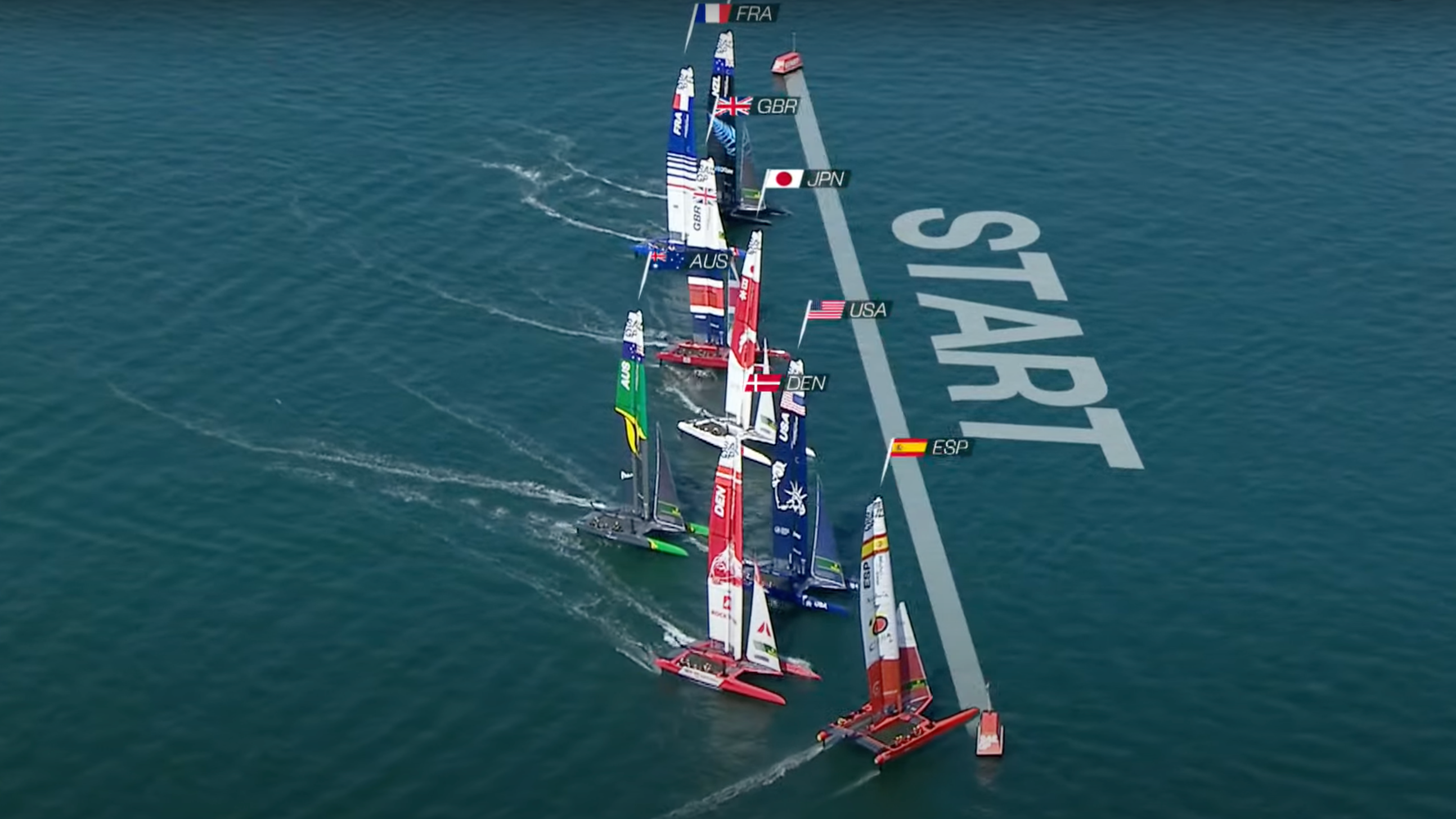 Spain was shown SailGP's first ever Black Flag for this hazardous starting maneuver in race 3