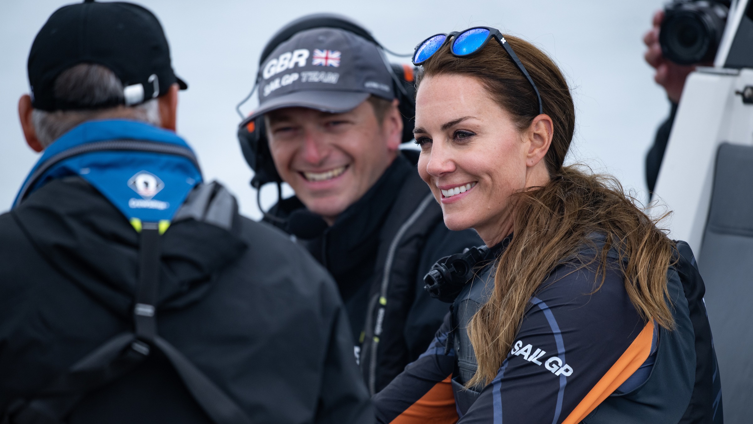 Season 3 // Great Britain Sail Grand Prix // Close up on Duchess of Cambridge on board GBR F50