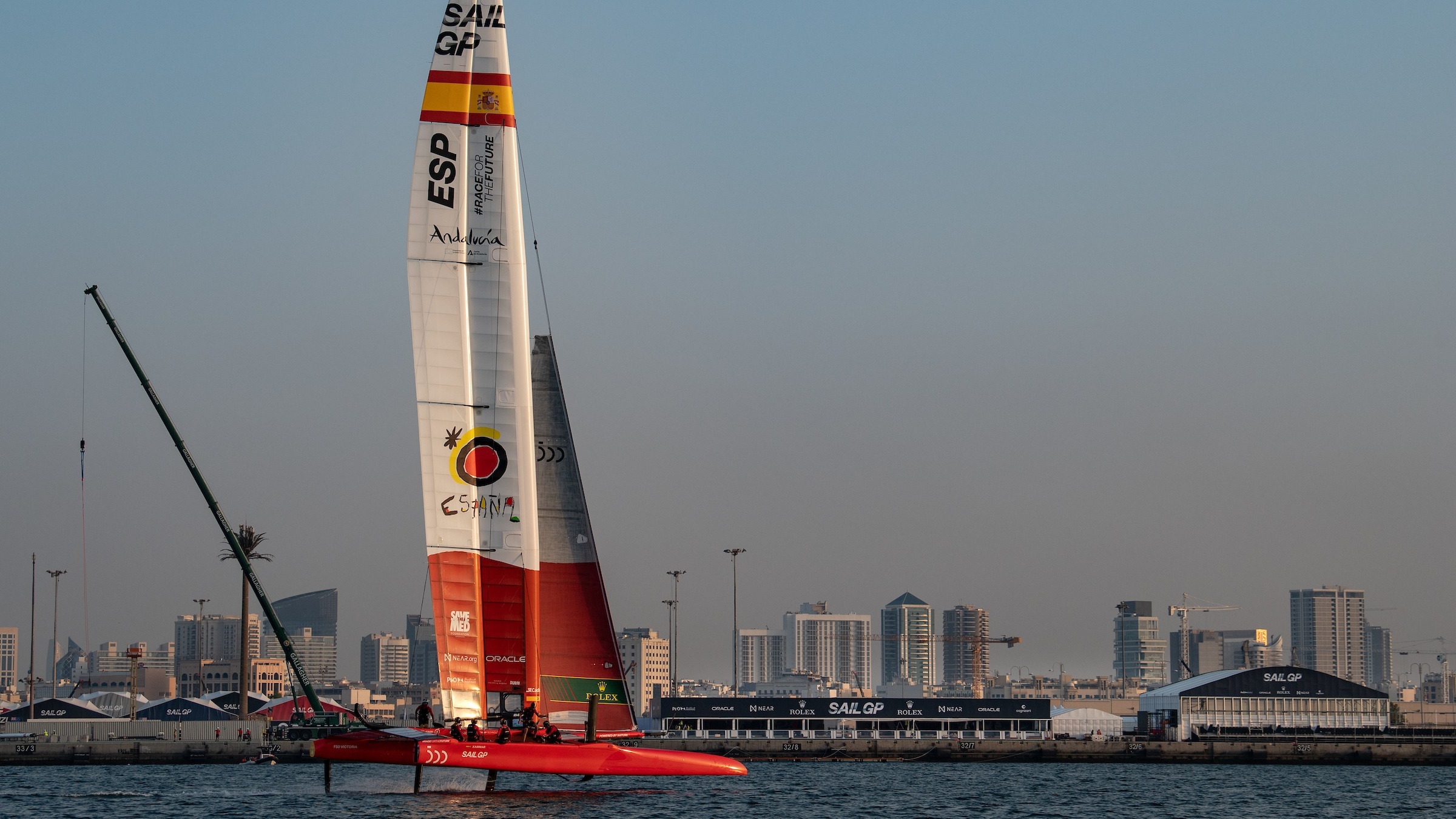 Season 3 // Dubai Sail Grand Prix // Spain flying F50 in training
