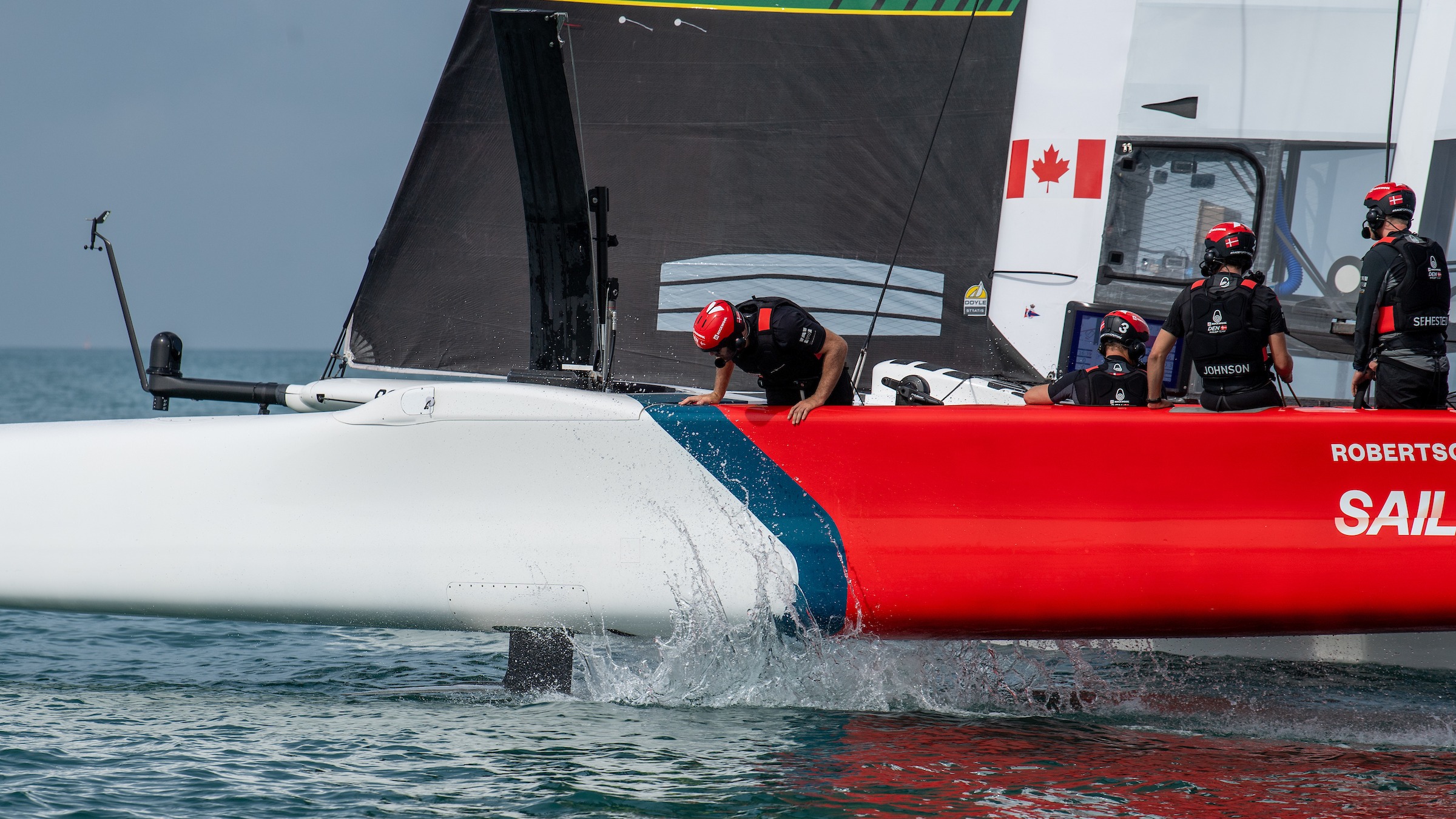 Season 4 // Athletes check the T-Foils while testing in Cadiz 