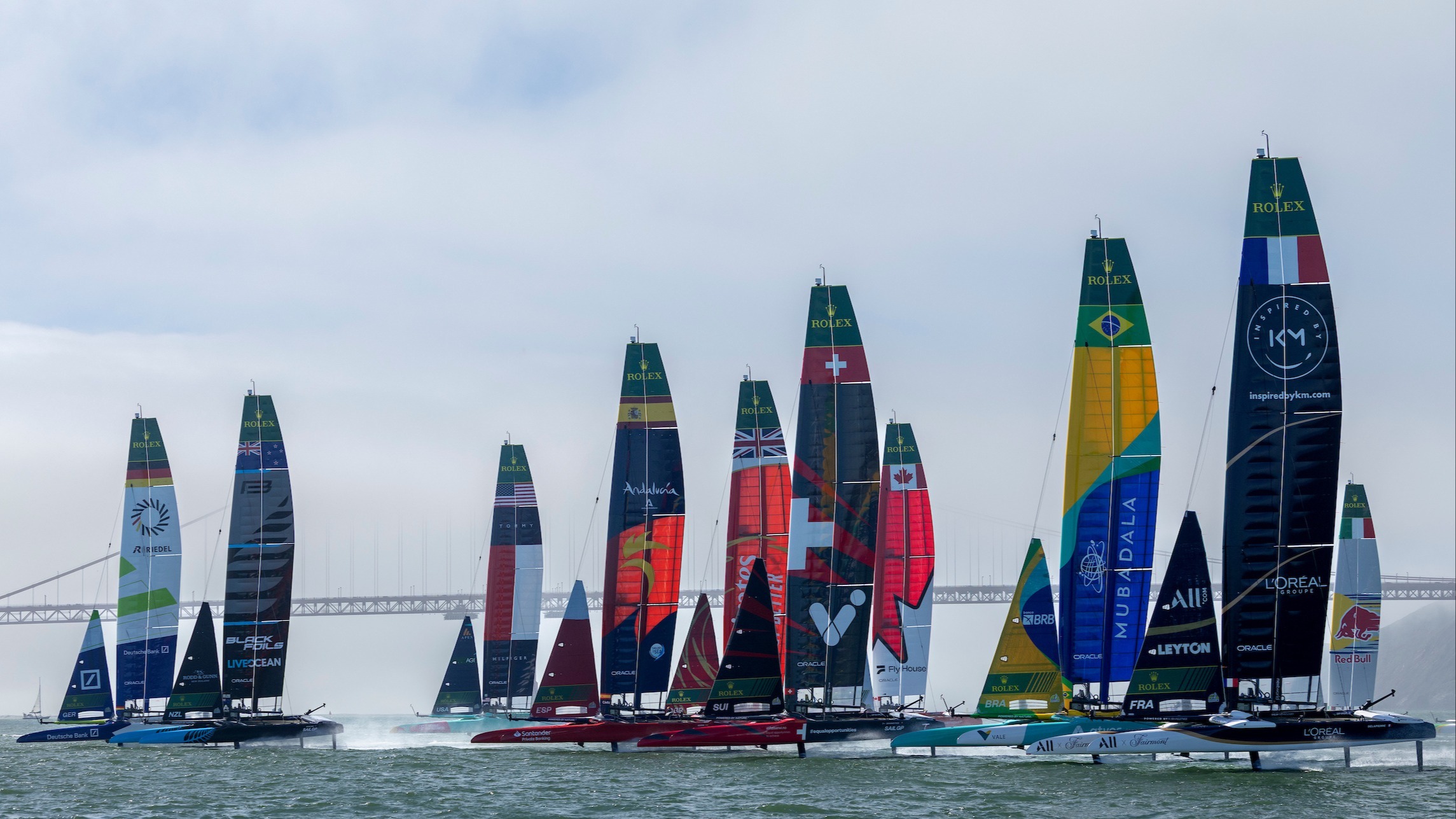 2025 Season // Fleet line up for the start in San Francisco