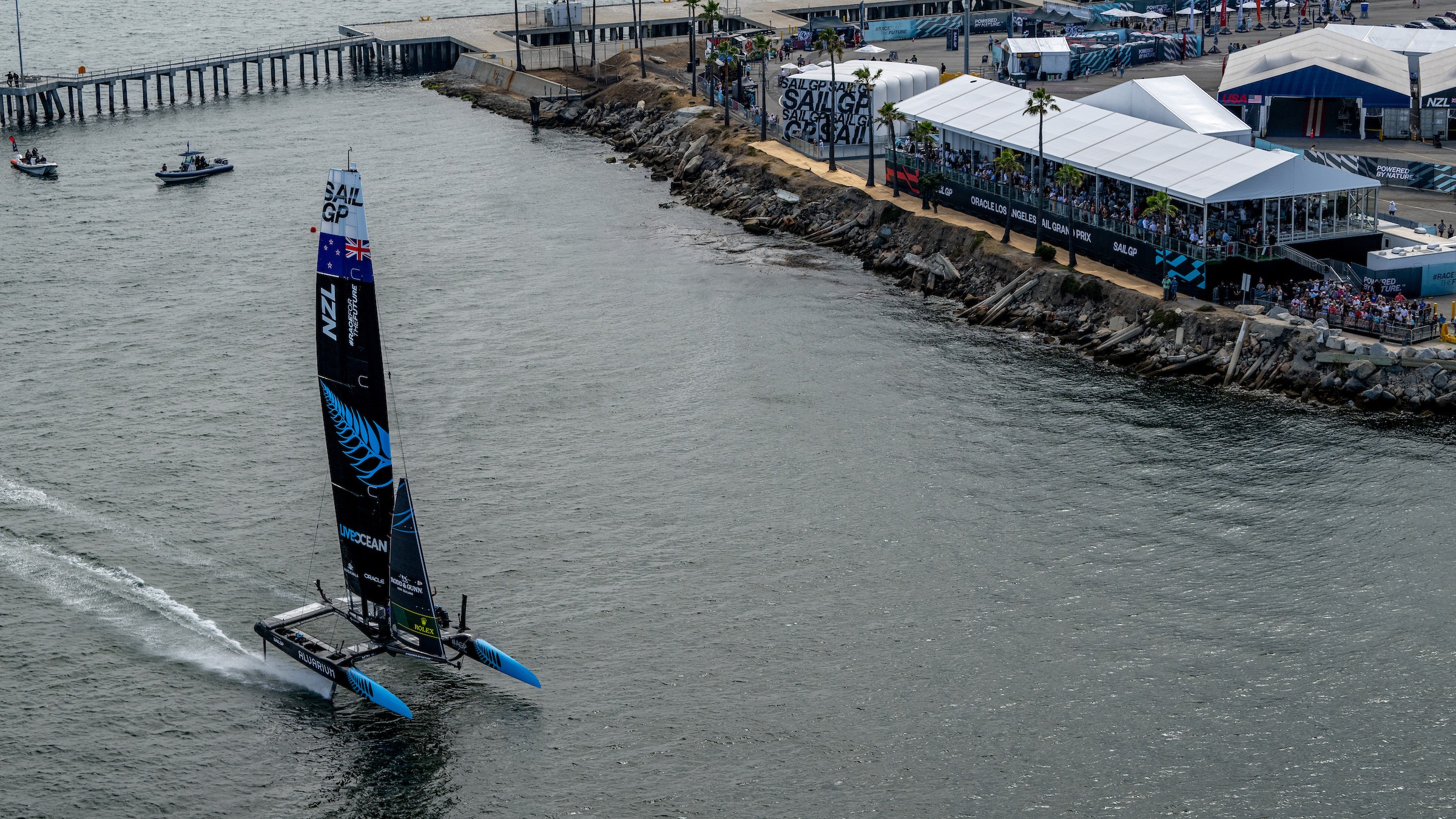 Season 4 // New Zealand SailGP Team // New Zealand F50 with LA shoreline 