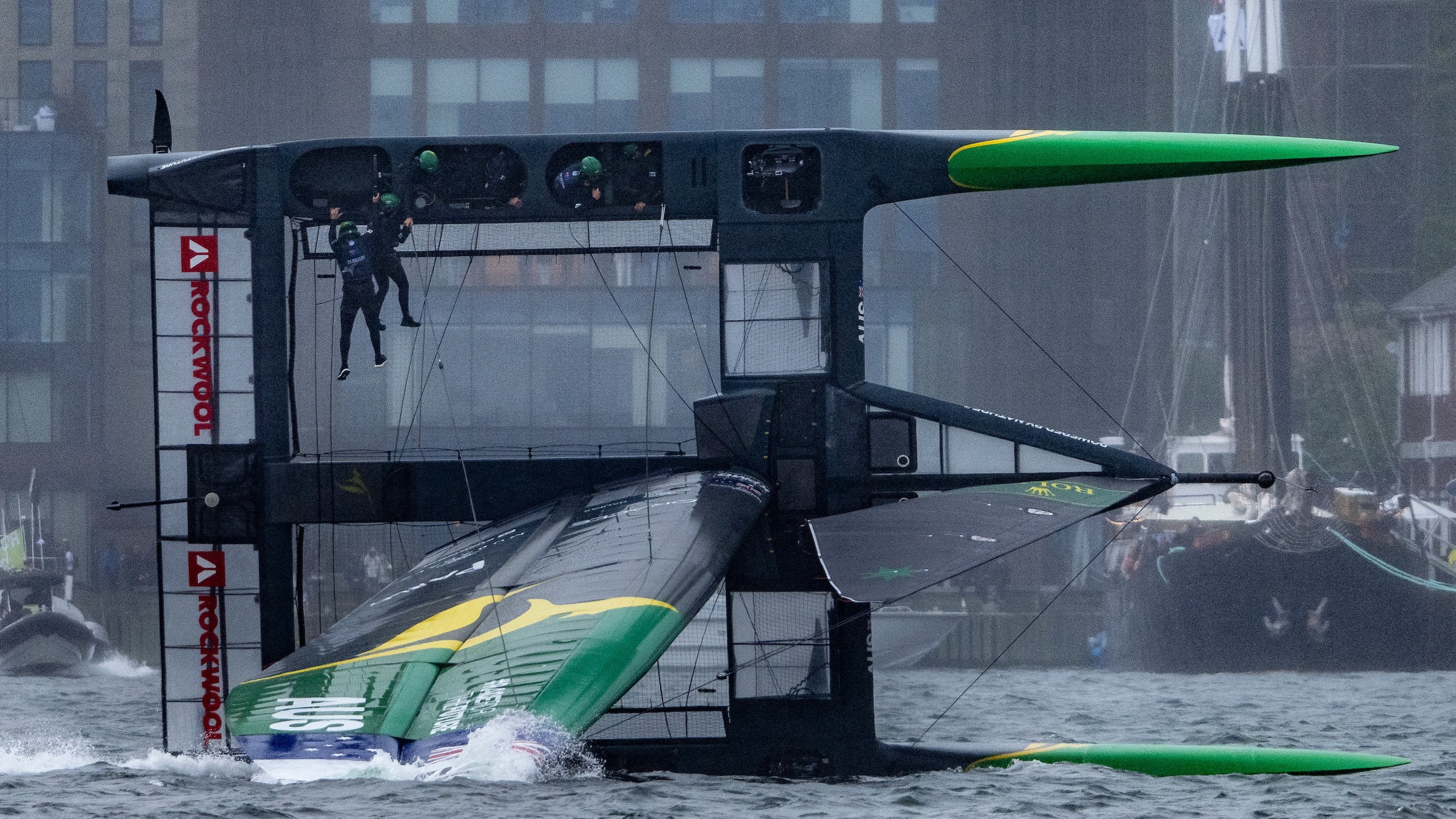 Season 4 // Australian crew dangle from F50 during capsize in Halifax