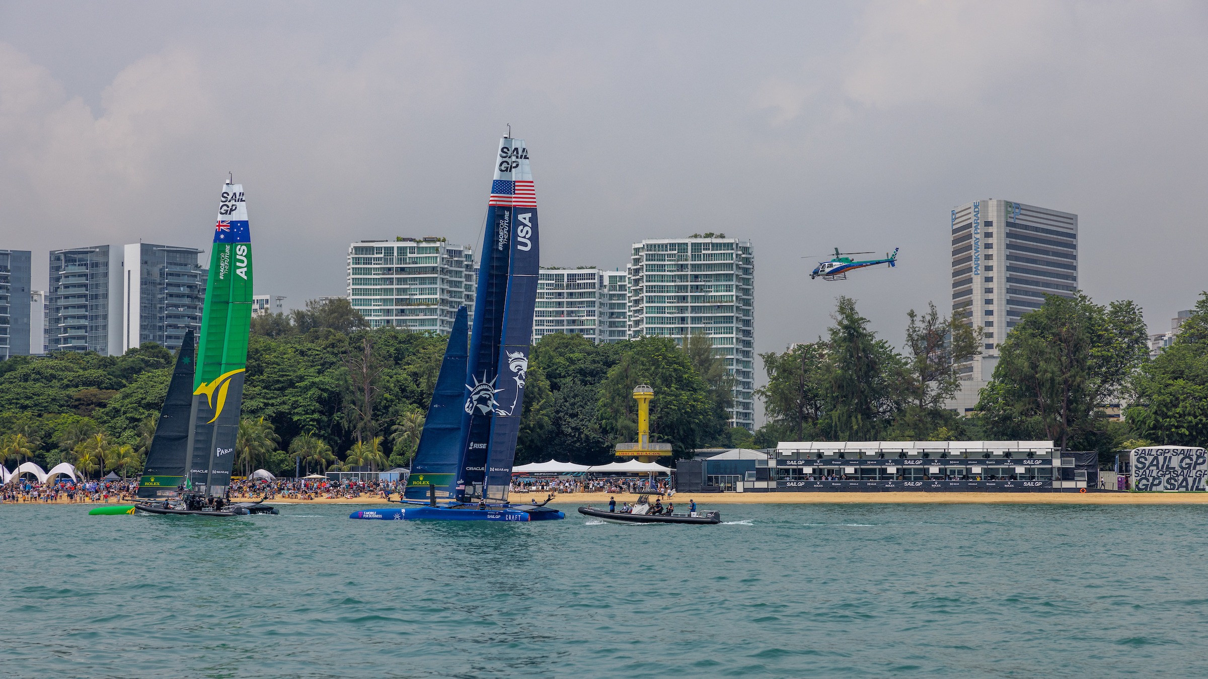 Season 3 // Singapore Sail Grand Prix // Australia with the United States on race day one 