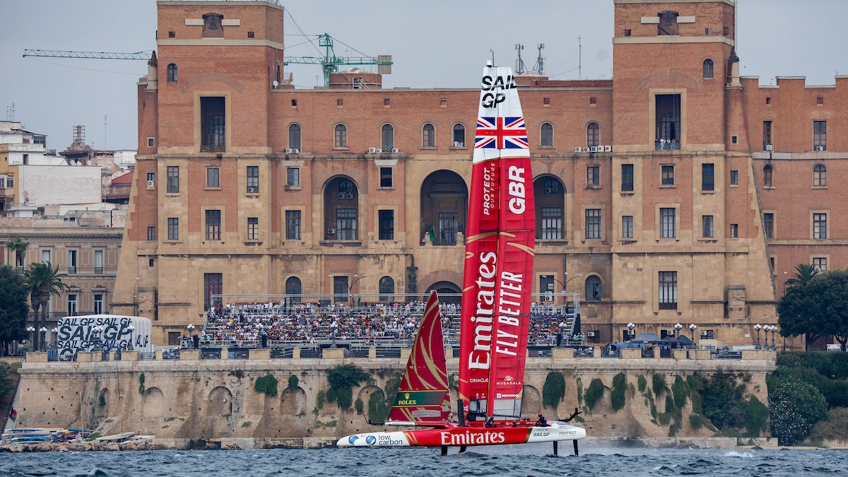 Emirates GBR celebrated victory at the ROCKWOOL Italy Sail Grand Prix | Taranto