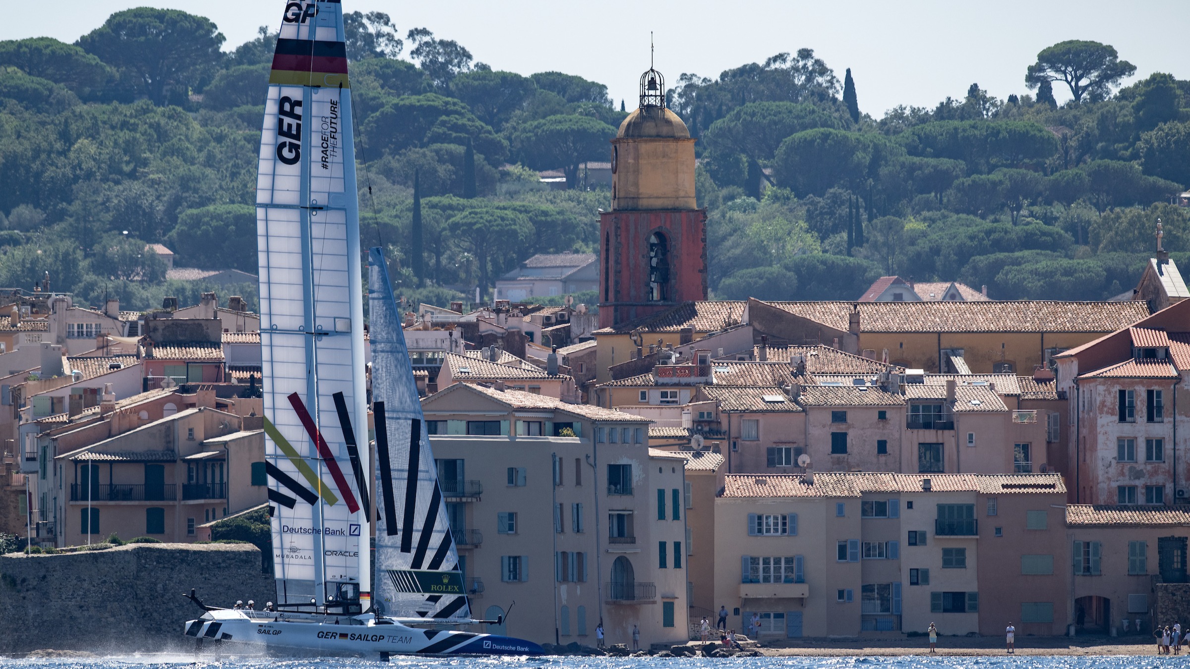 Season 4 // Germany SailGP Team with Saint Tropez city in the background 