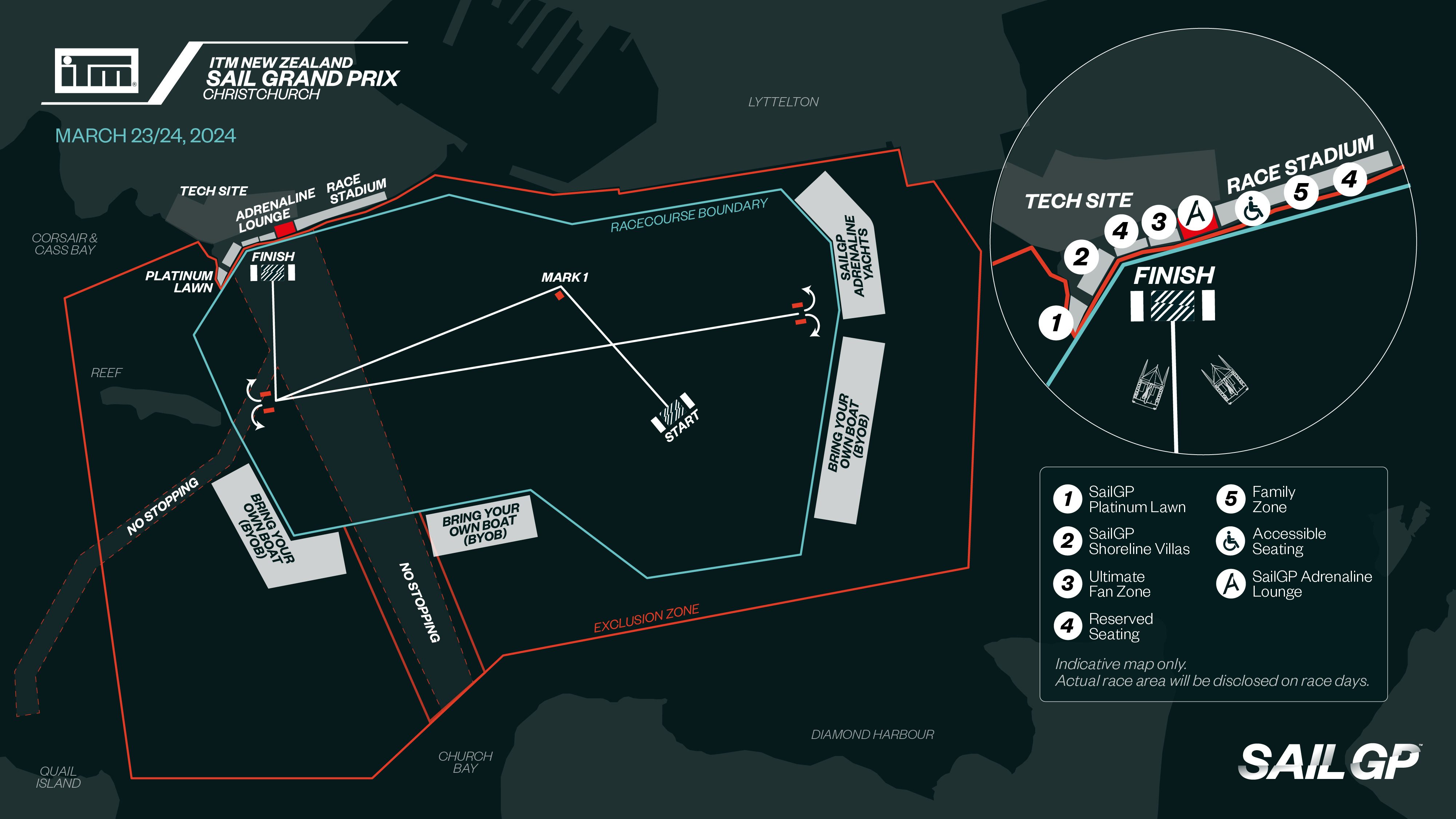 ITM New Zealand Sail Grand Prix | Christchurch | Season 4 | Ticketing Map
