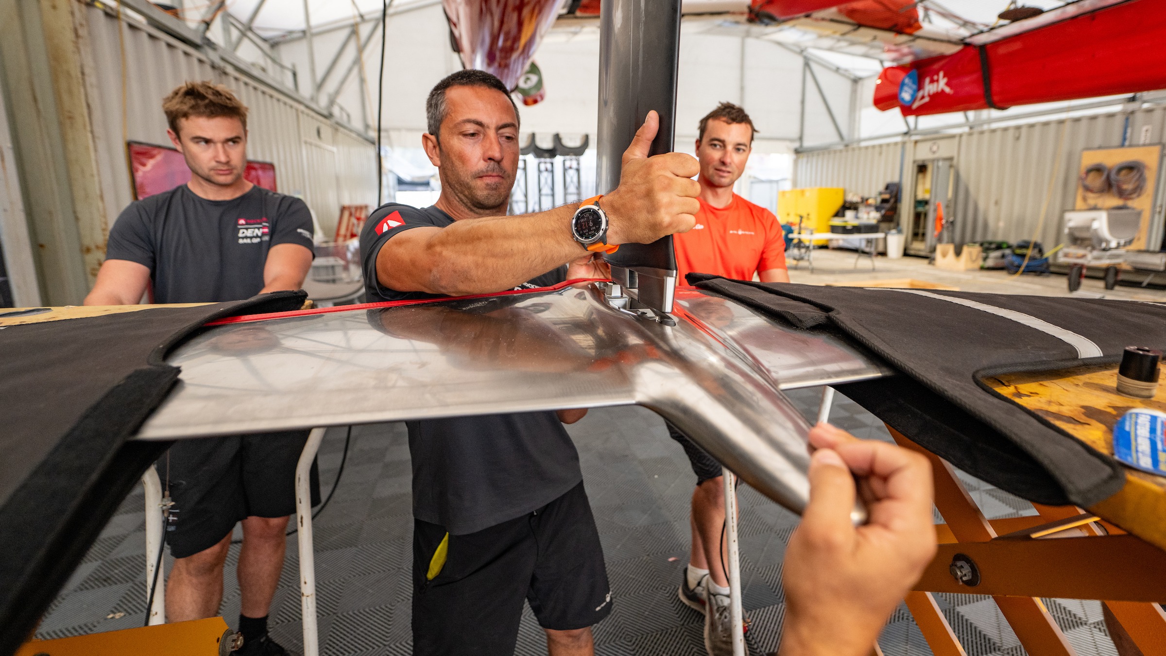 Season 4 // SailGP Tech Team fit the Canada F50 with the new T-Foils in Cadiz