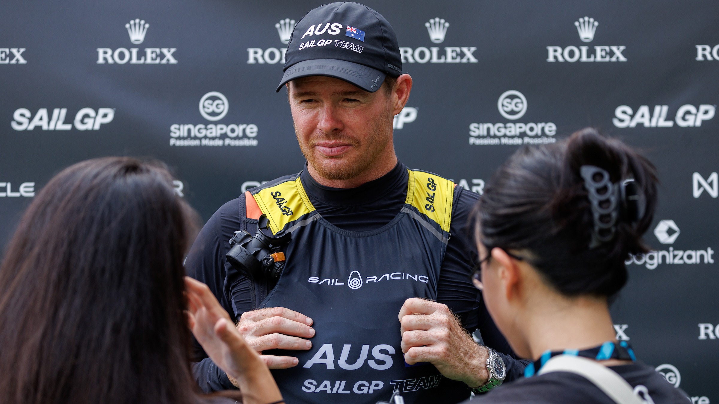 Season 3 // Singapore Sail Grand Prix // Tom Slingsby in mixed zone after racing 
