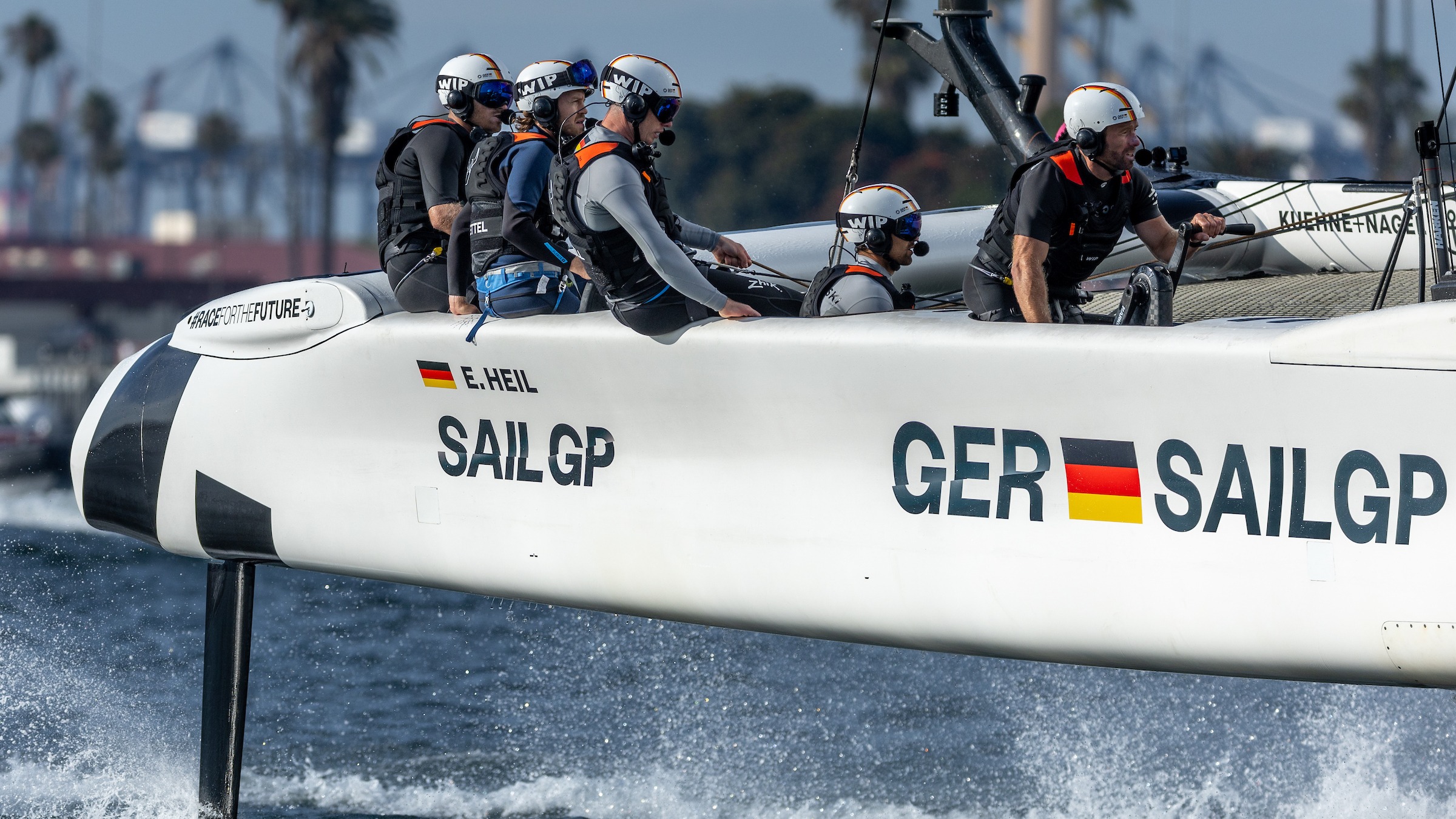 Season 4 // Close up of German F50 crew while underway on Port of Los Angeles 