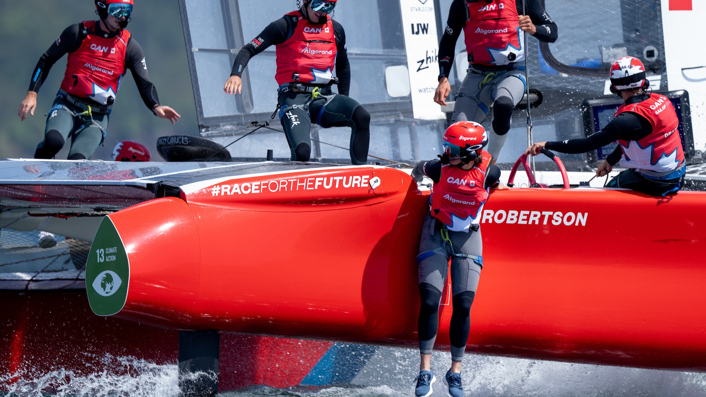 Season 3// Great Britain Sail Grand Prix // Isabella Bertold goes overboard in practice racing