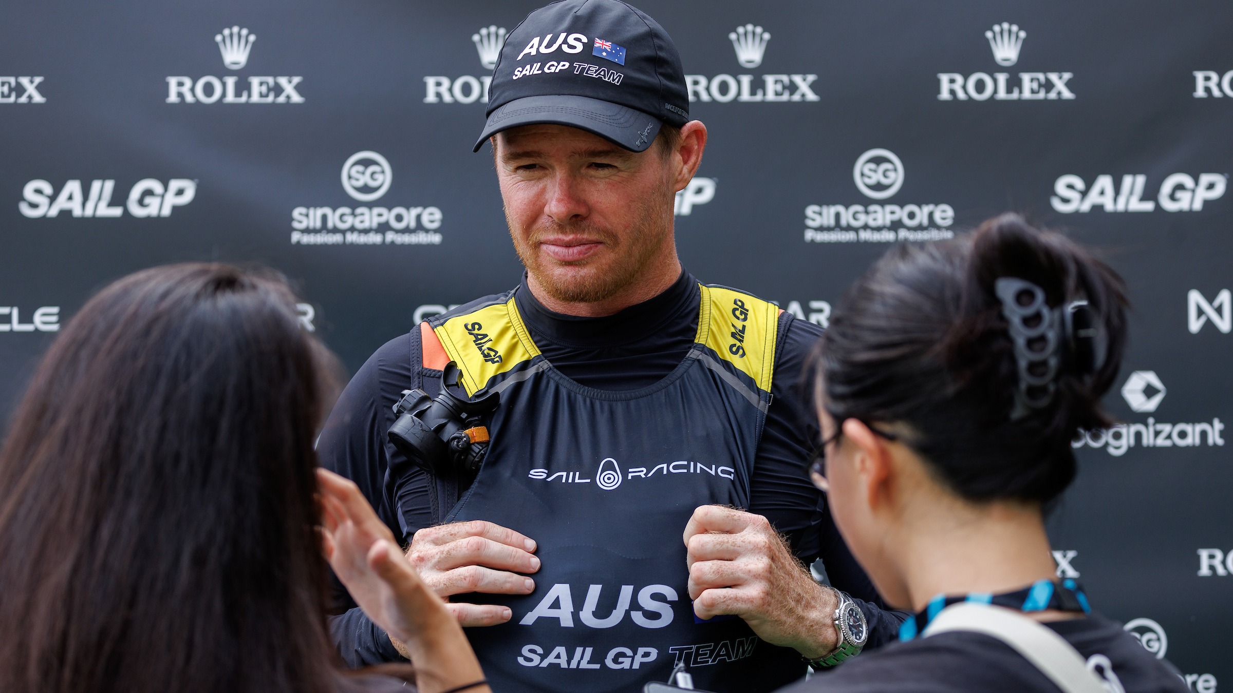 Season 3 // Singapore Sail Grand Prix // Tom Slingsby at the Mixed Zone