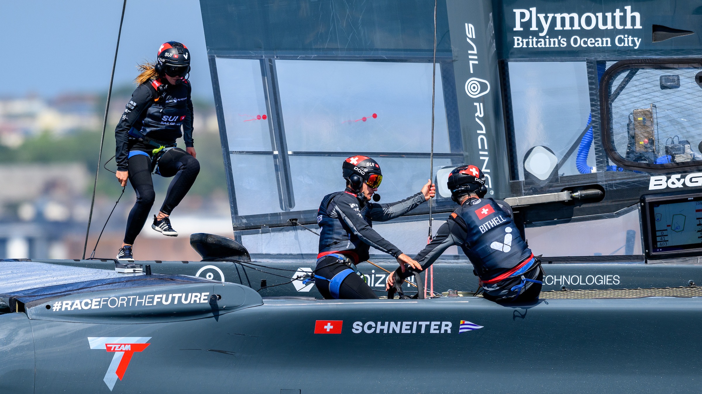 Season 3 // Switzerland SailGP Team // Laurane Mettraux crosses the F50