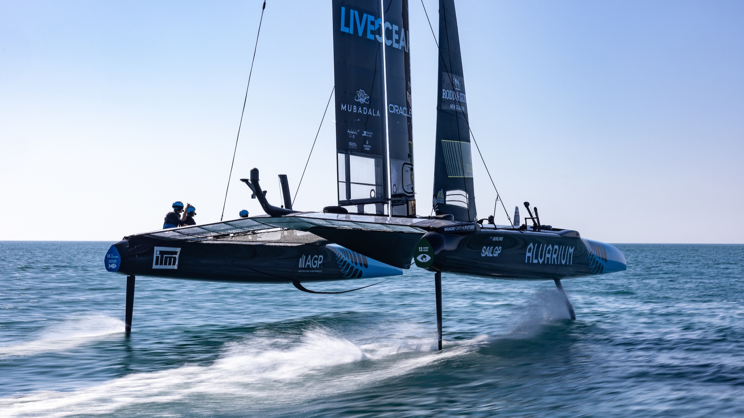 Season 4 // New Zealand SailGP Team underway in practice on Bay of Cadiz