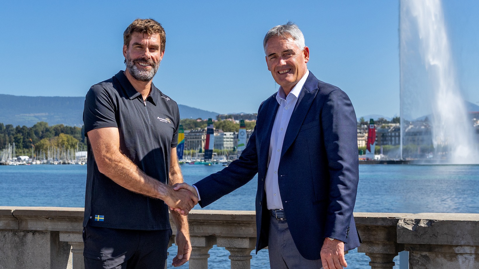 2025 Season // Artemis SailGP Team's Iain Percy and SailGP CEO Sir Russell Coutts 