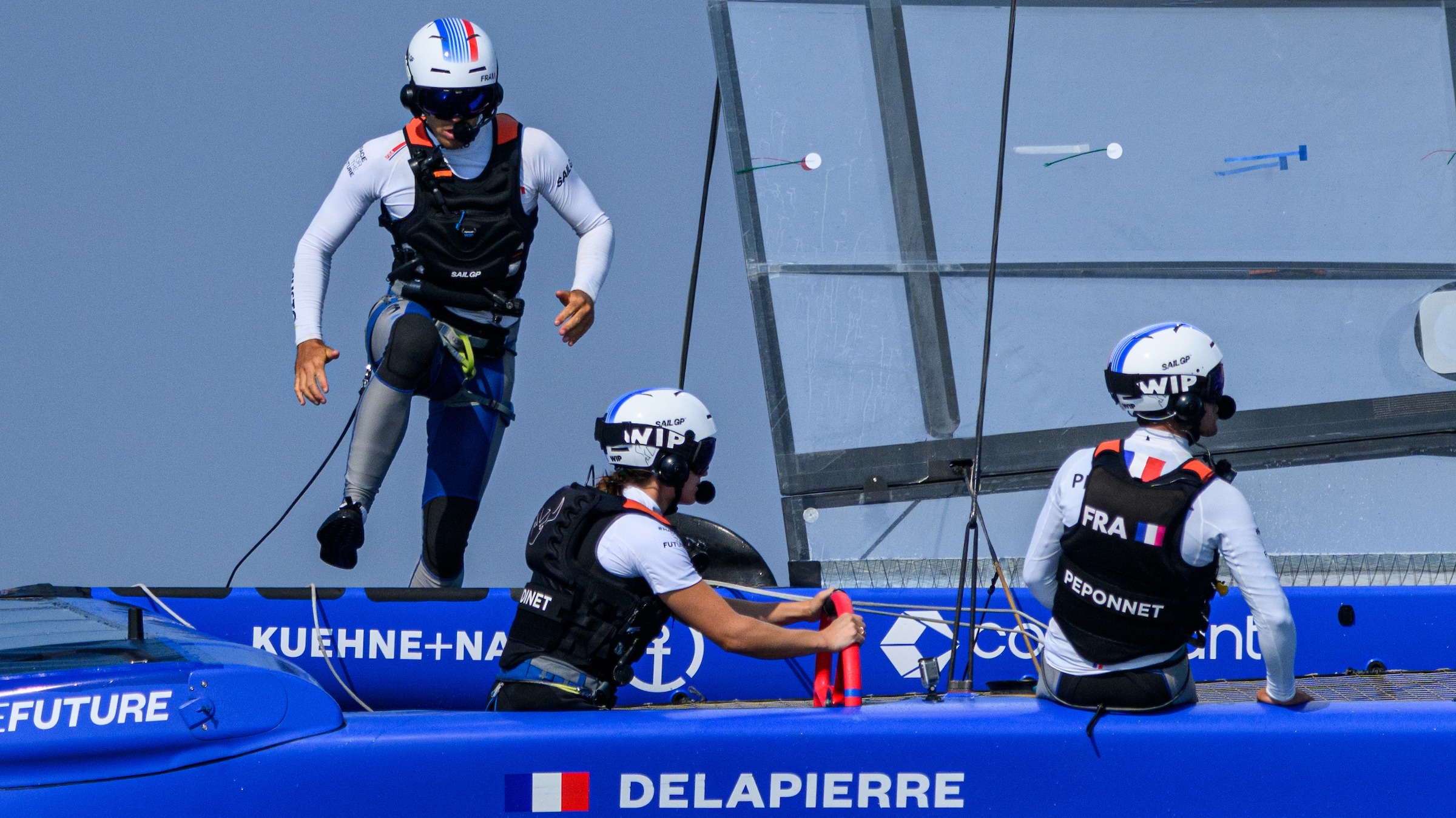 Season 3 // France SailGP Team // Quentin Delapierre crosses the France F50