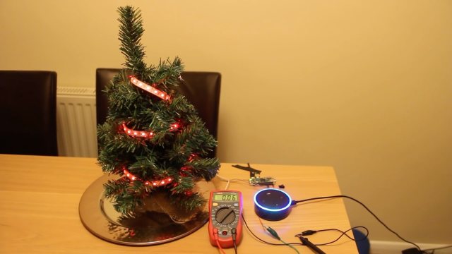 Echo Dot voice-controlled Christmas tree