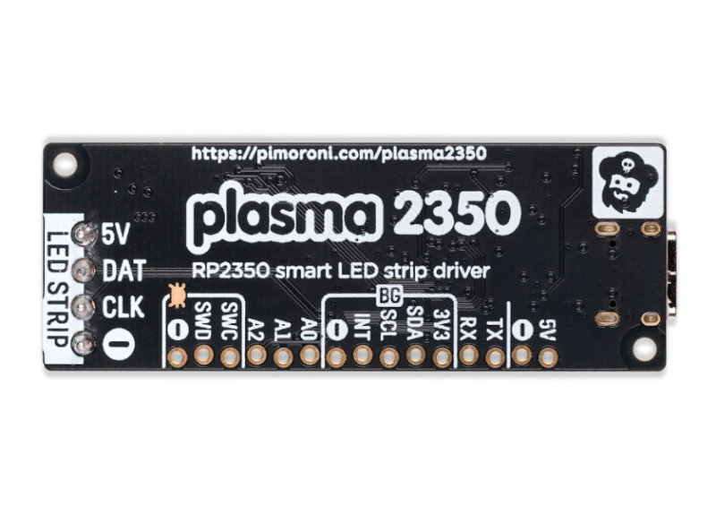 Only slightly longer than a Raspberry Pi Pico 2, the Plasma 2350 makes use of the same microcontroller chip for fast processing and flicker-free lighting