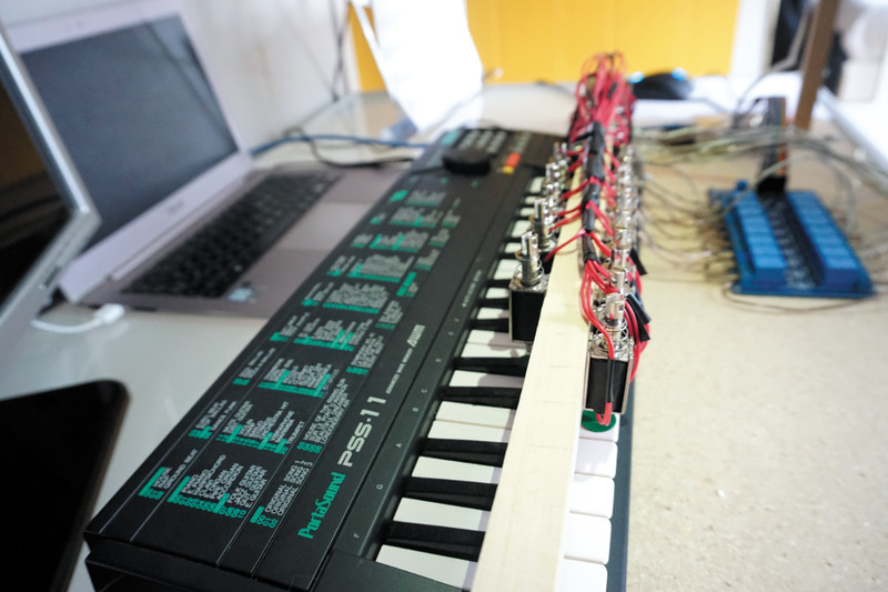 Raspberry Camera Module is used to read sheet music, its images being analysed using optical musical recognition