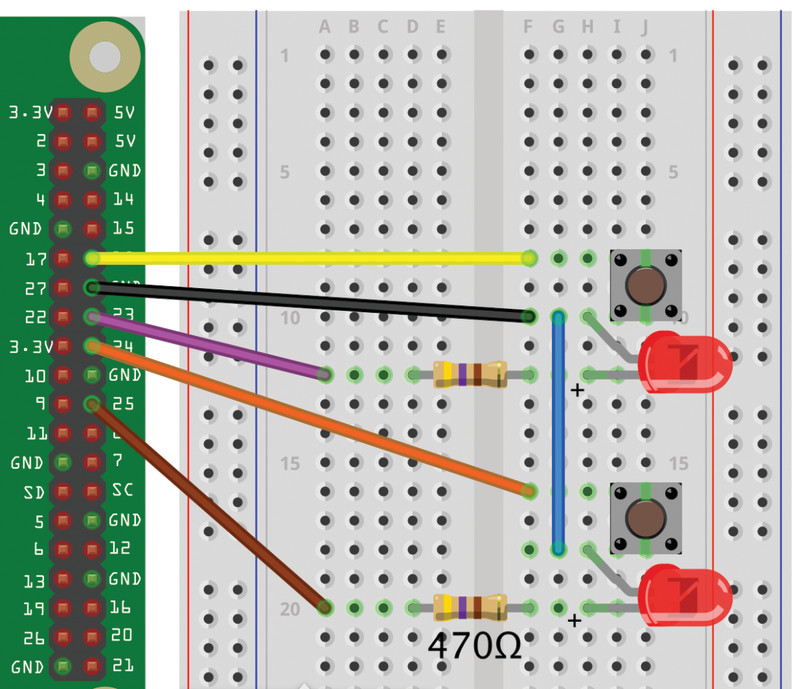 Figure 2 The Reaction Timer wiring diagram