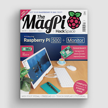 Raspberry Pi 500 and Monitor in The MagPi 149