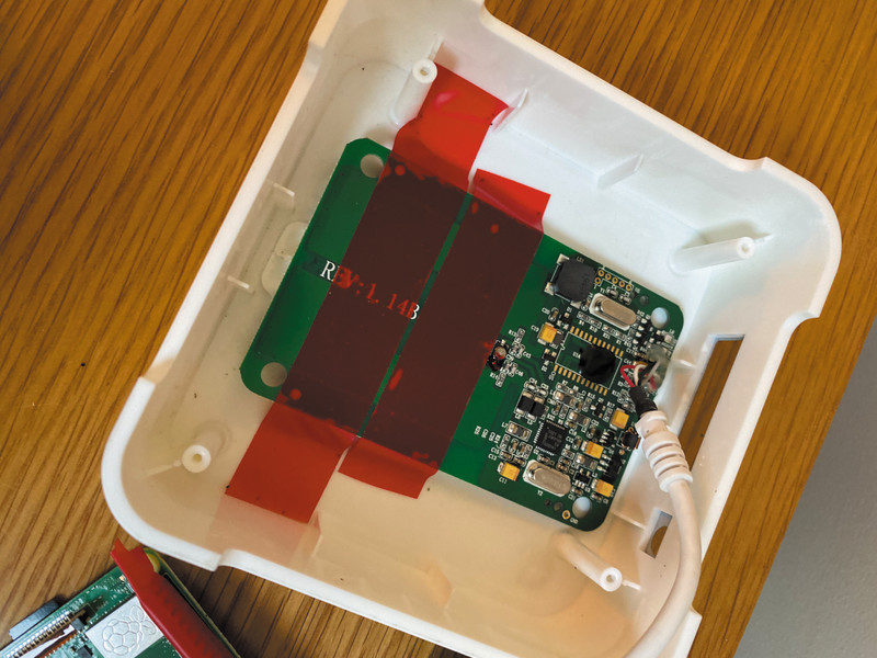 Raspberry Pi is secreted in the box along with an NFC reader