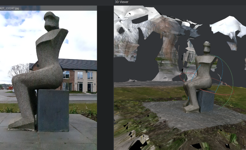 Figure 4 – So far in our experiments, statues seem to work best – photogrammetry works well with large, textured subjects