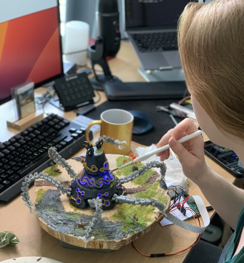 Naomi spent hours painting the details to give the Guardian webcam an authentic Zelda feel
