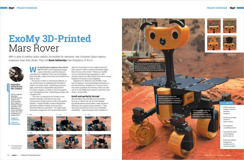 The ExoMy Mars Rover is just one of many amazing projects in The MagPi #100 