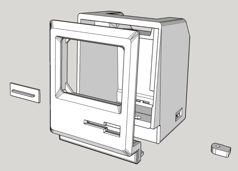 The case is 3D-printed in four parts