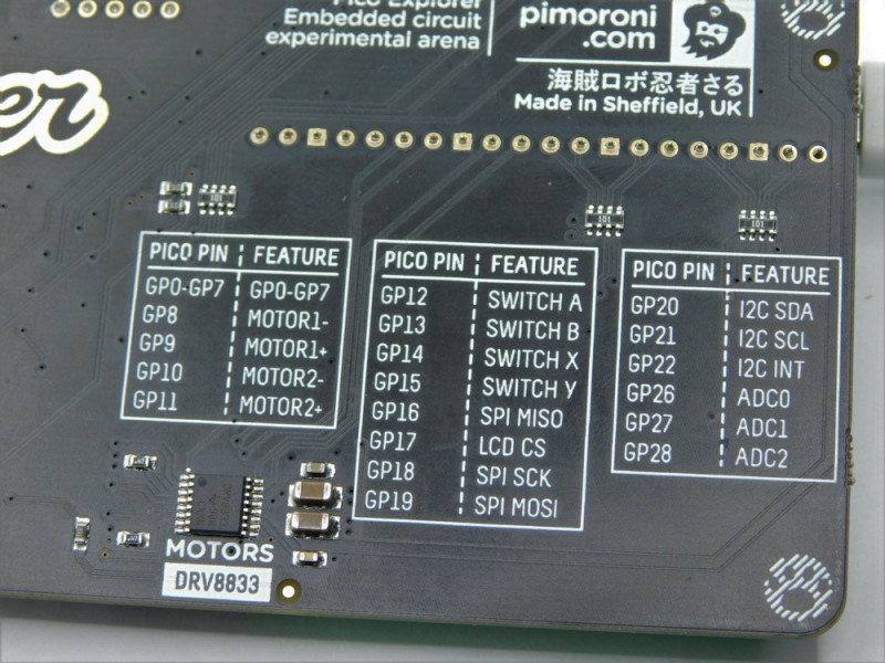 There’s a handy table to let you know which GPIOs connect to what hardware