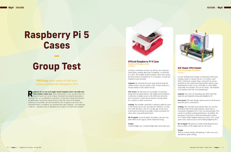 Raspberry Pi 5 cases on test