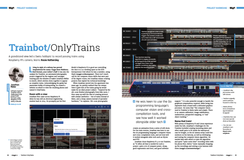 Capturing whole trains by automatically snapping and stitching images together