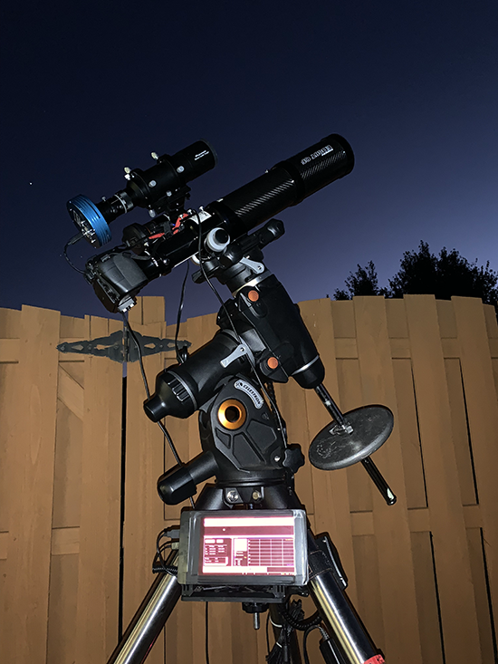 The lightweight nature of Joe’s astrophotography setup makes it easy to move around