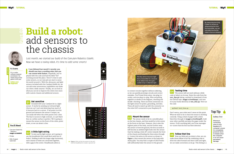 Build a robot: add sensors to the chassis