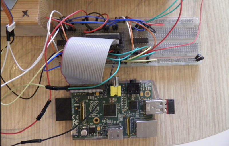 Talking about recycling old tech, an original Raspberry Pi Model B was used for the programming