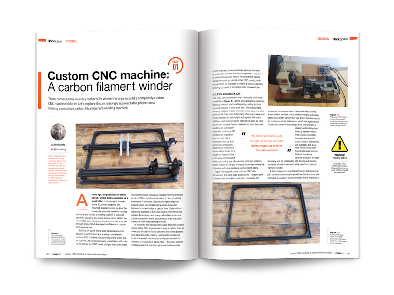 Custom CNC machine: A carbon filament winder