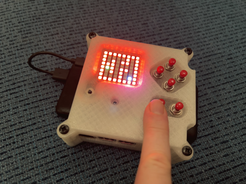 The maze game on the Astro Pi – it’s a bit small, but so is the screen it’s displayed on.