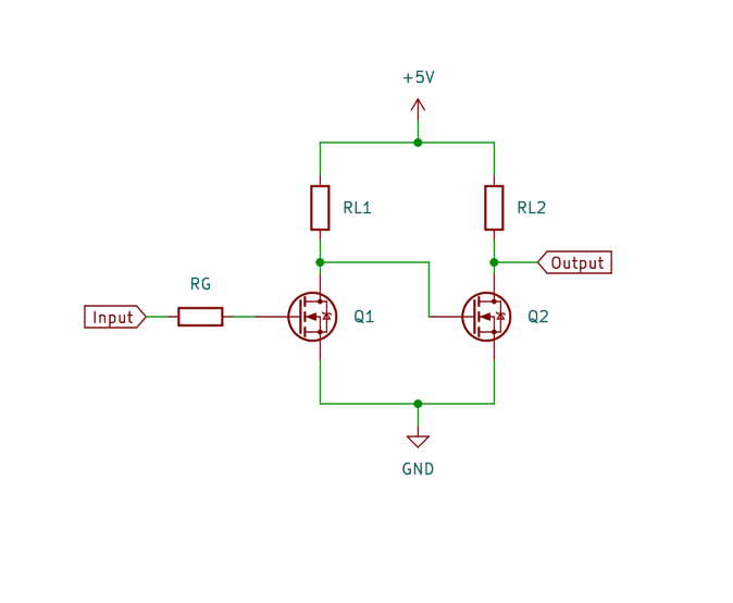 Figure 4: A second MOSFET can be used to create a non-inverting buffer