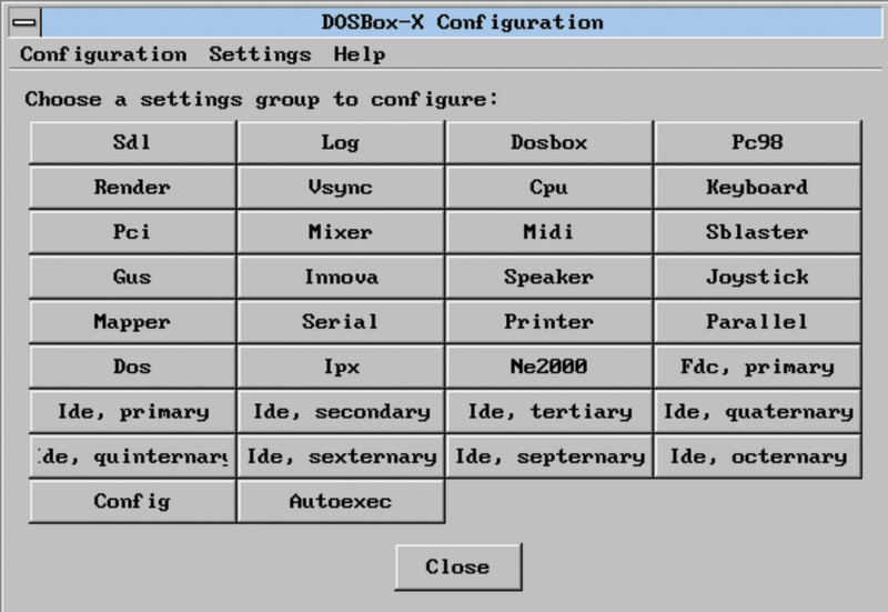 One of DOSBox-X’s key advantages is a graphical interface that covers each element of your emulated PC’s configuration, from CPU emulation 	to scaler