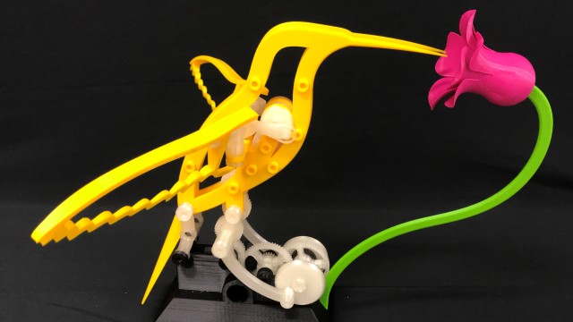 3D printing an animated hummingbird