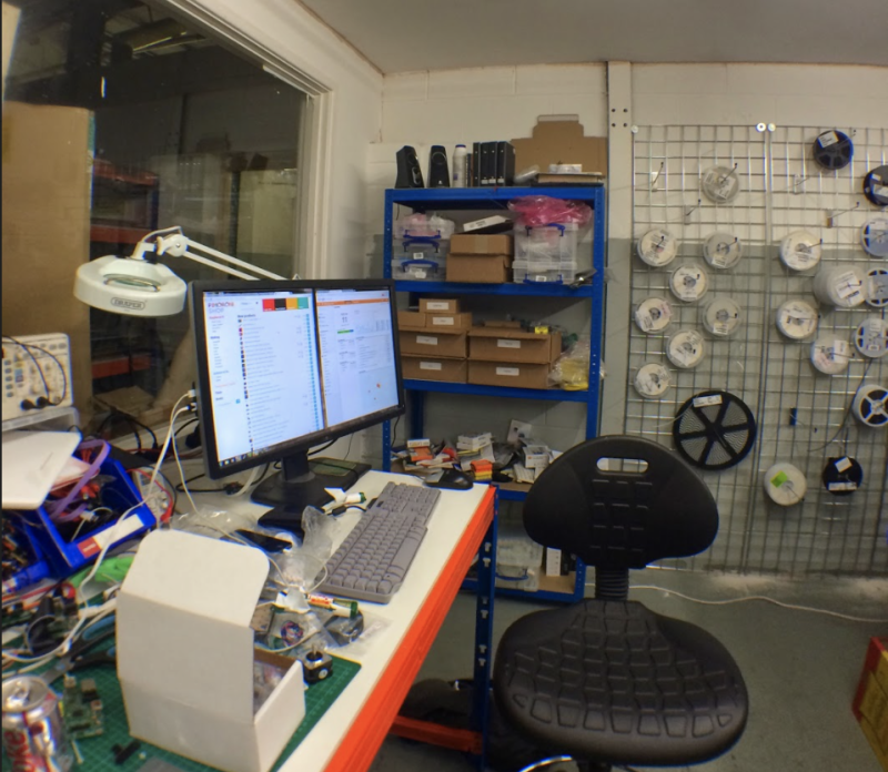 Pimoroni’s famous Bot-Lab, where many products  are engineered