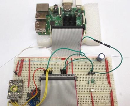 Colour detector circuit using a TCS3200 sensor