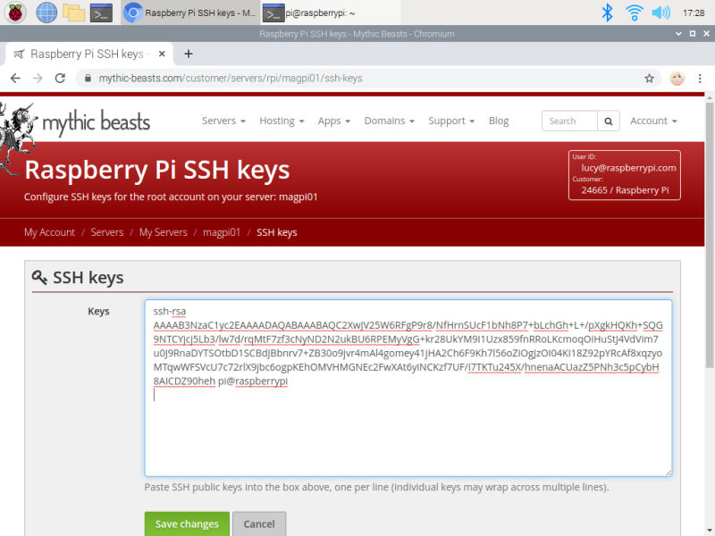 A secure SSH key generated on your local computer is shared with the remote computer to provide access