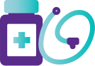 Medicine bottle and G-tube icon