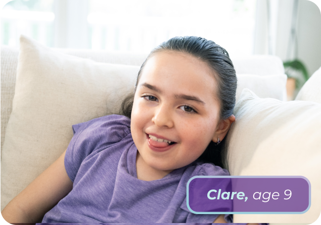 Clare, age 9, living with Rett syndrome