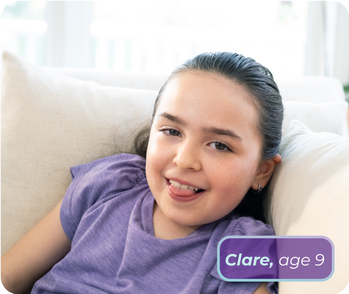 Clare, age 9, living with Rett syndrome