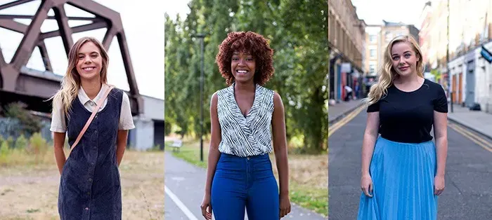 Trois jeunes femmes différentes